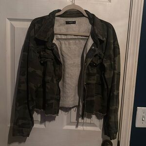 SHEIN cropped camo jacket